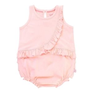 Ruffle Butts Pink Bubble Romper| Size 12-18M